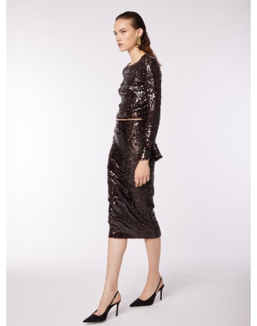 Falda de lentejuelas marrón... 2