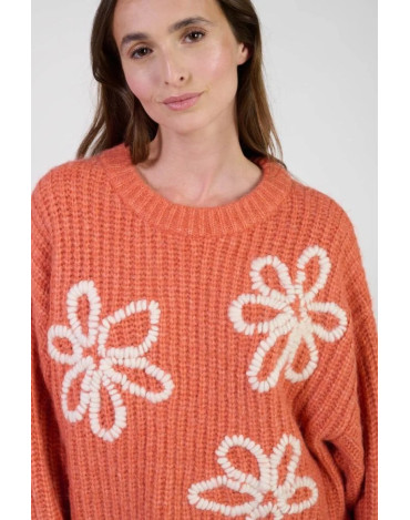 Jersey de punto naranja con... 2