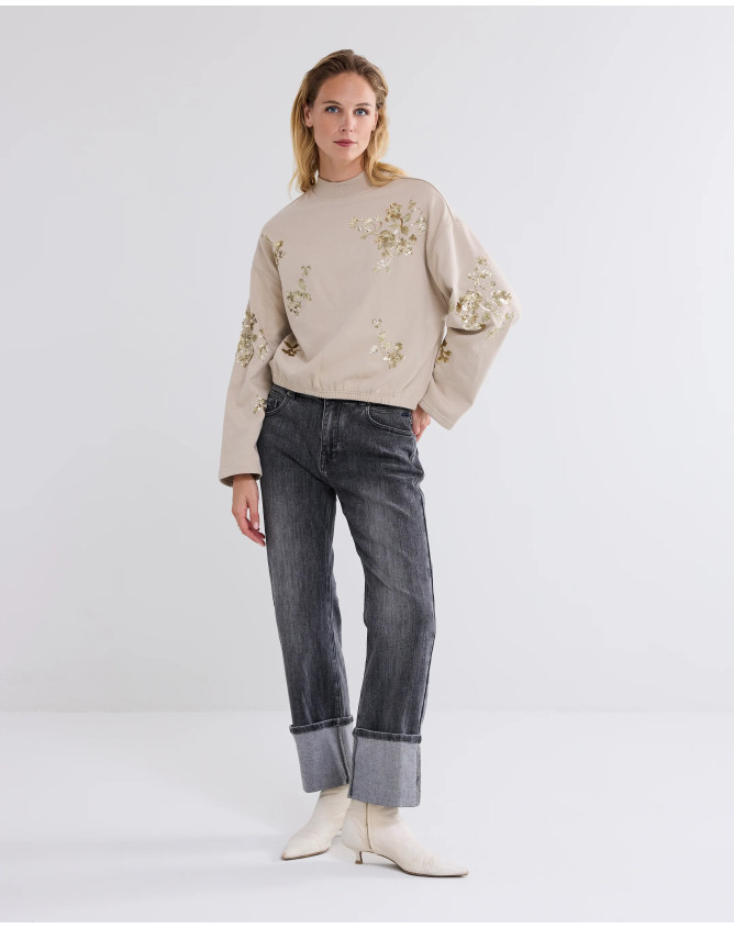 Jersey cropped con lentejuelas Summum...