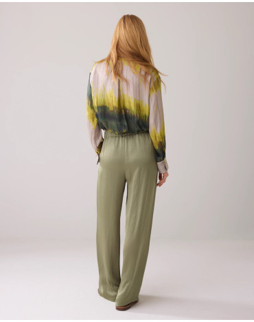 Pantalón efecto satén con... 2