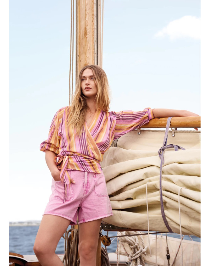 Blusa cruzada de rayas Summum Woman