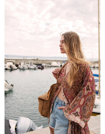 Vestido kimono con cinturón...