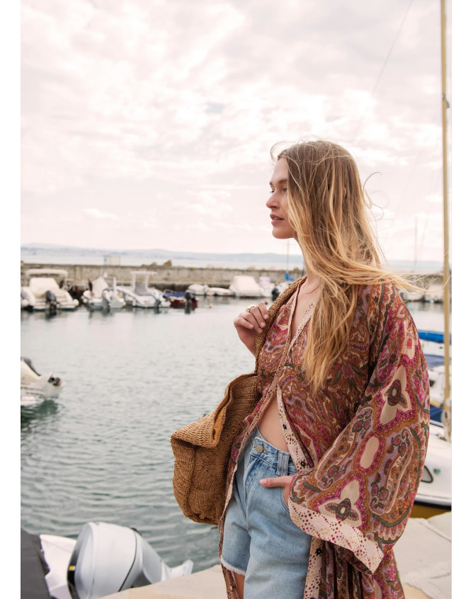 Vestido kimono con cinturón Summum Woman