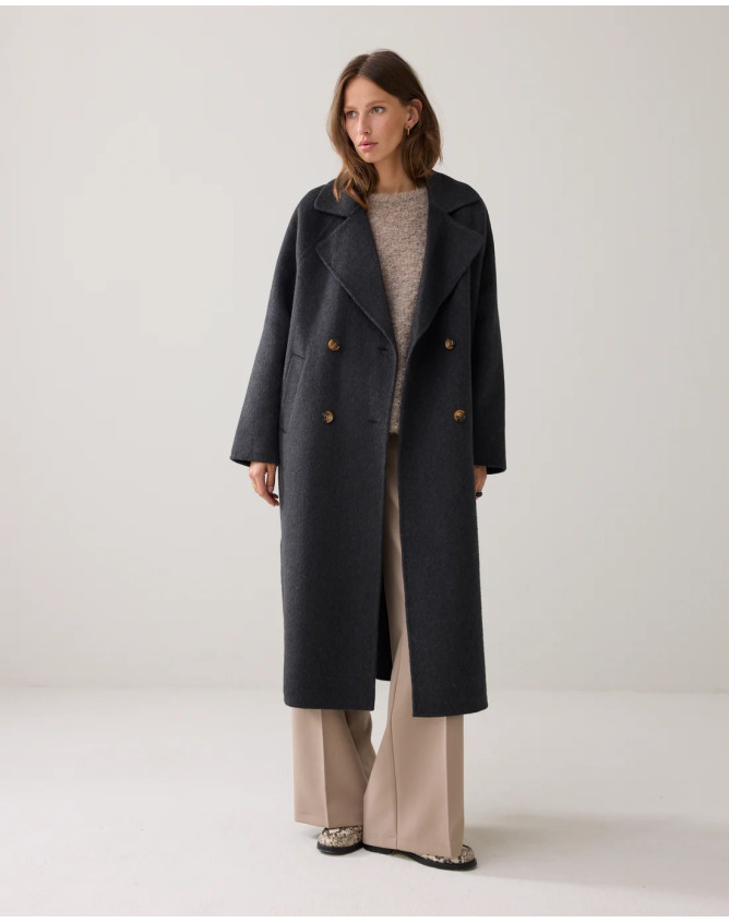 Abrigo largo en mezcla de lana Summum...