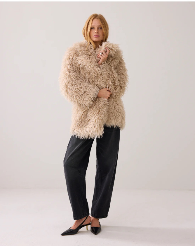 abrigo de piel sintética afgano...