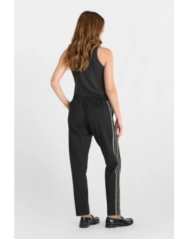 Pantalón de rayas negro Le... 2