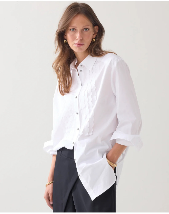 Blusa de popelina con detalles de...