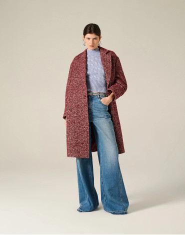 Abrigo largo de mezcla de...