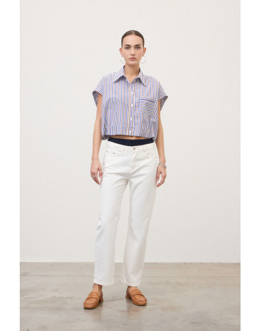 Camisa corta con efecto...