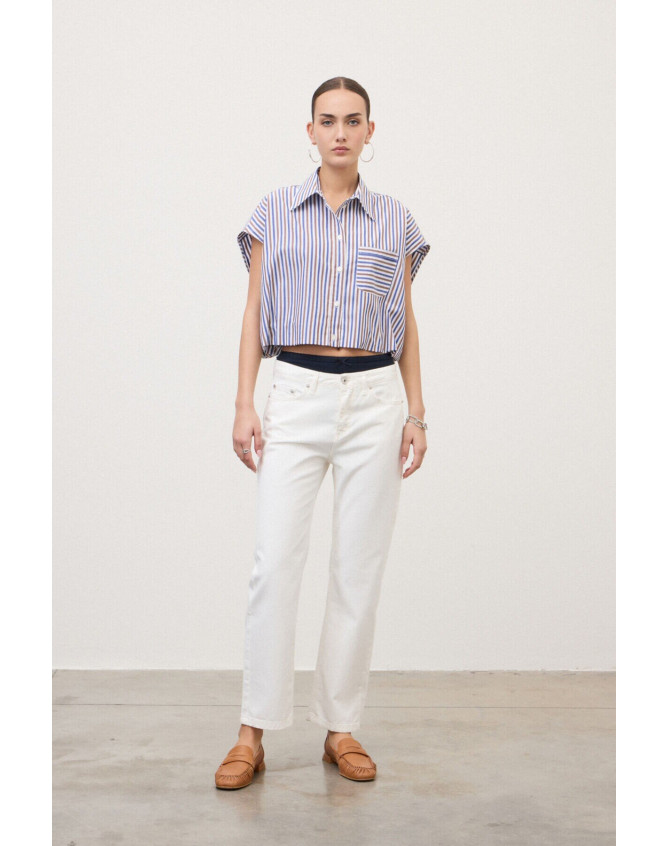 Camisa corta con efecto globo Ottod´ame