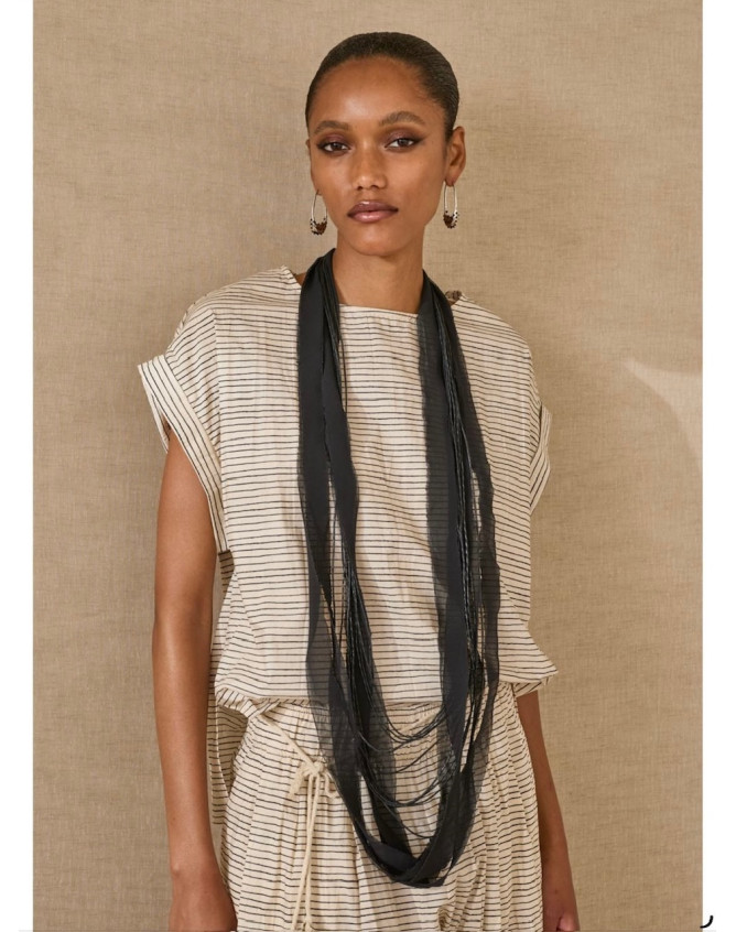 Blusa beige de rayas Souvenir